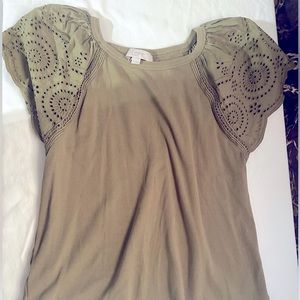 Blouse with eyelet sleeves